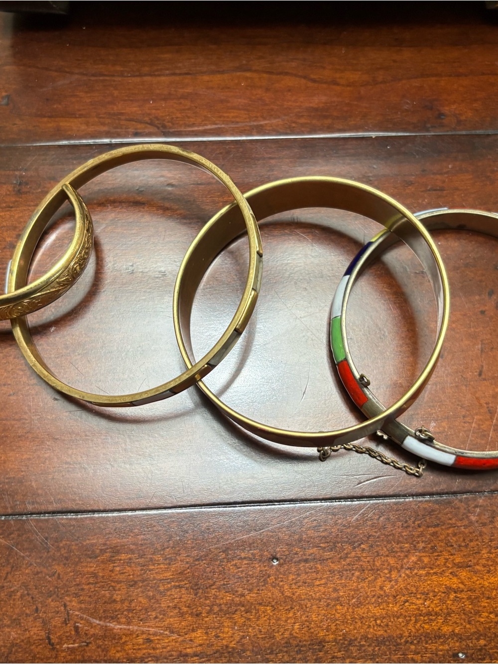 Gold-Tone Multi-Color Enamel Bangle Bracelet Set
